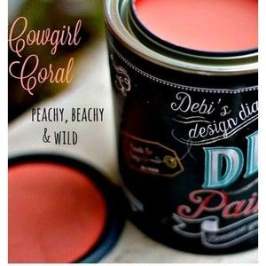 NEW Debi's Design Diary DIY Paint in Cowgirl Coral 32 fl oz Chalk Paint Quart